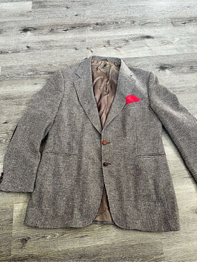 Foreman & Clark Men's Checkered Sport Coat Brown & Gray Vintage